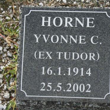 HORNE Yvonne C. formerly TUDOR 1914 -2002