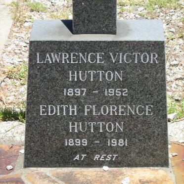 HUTTON Lawrence Victor 1897-1952 &amp; Edith Florence 1899-1981