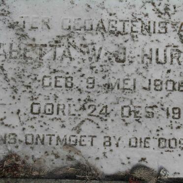 HURTER Ahetta W.J. 1906-1971