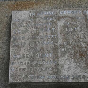HUNT George -1937 &amp; Hendrika -1957 :: HUNT Eileen -1935