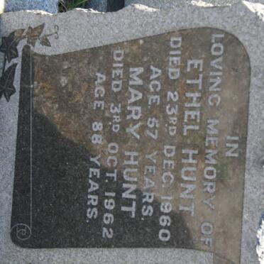 HUNT Mary -1962 :: HUNT Ethel -1960