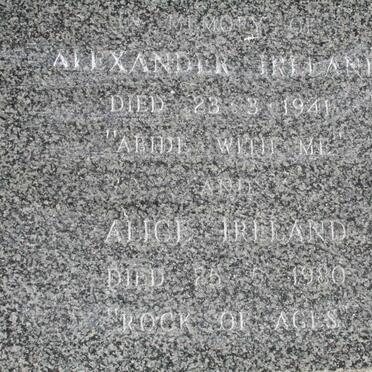 IRELAND Alexander -1941 &amp; Alice -1980