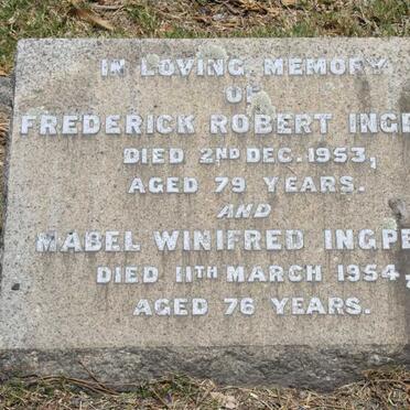 INGPEN Frederick Robert -1953 &amp; Mabel Winifred -1954
