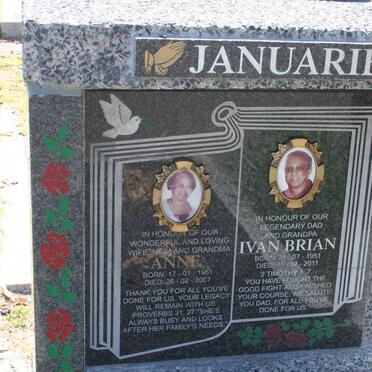 JANUARIE Ivan Brian 1951-2011 &amp; Anne 1951-2007