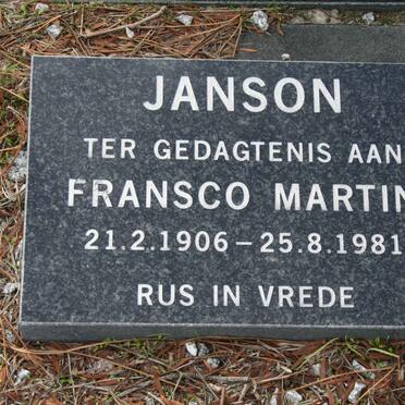 JANSON Fransco Martin 1906-1981