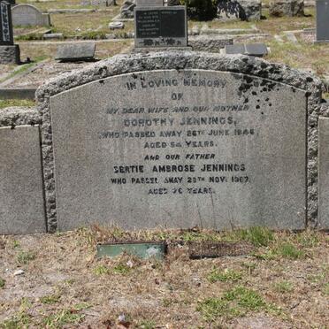 JENNINGS Bertie Ambrose -1967 &amp; Dorothy -1946