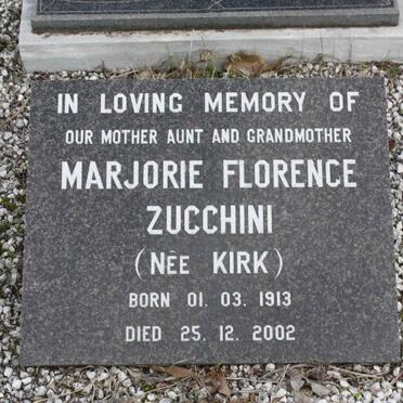 ZUCCHINI Marjorie Florence nee KIRK 1913-2002