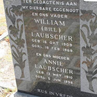 LAUBSCHER William 1909-1969 &amp; Annie 1910-1998