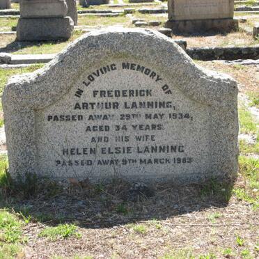 LANNING Frederick Arthur -1934 &amp; Helen Elsie -1983