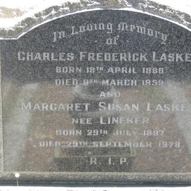 LASKEY Charles Frederick 1886-1959 &amp; Margaret Susan LINEKER 1897-1978
