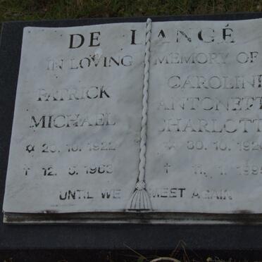 LANGE Patrick Michael, de 1922-1963 &amp; Caroline Antonette Charlotte 1926-1995