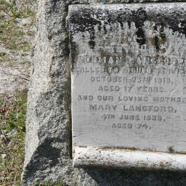 LANGFORD Mary -1939 :: LANGFORD Arthur Norman -1918