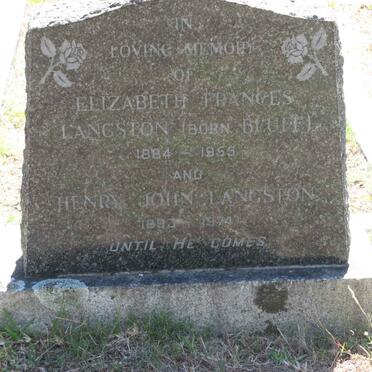LANGSTON Henry John 1893-1974 &amp; Elizabeth Frances BLUFF 1884-1955