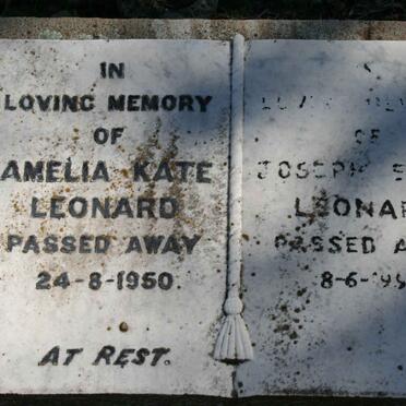 LEONARD Joseph Edwin -1958 &amp; Amelia Kate -1950