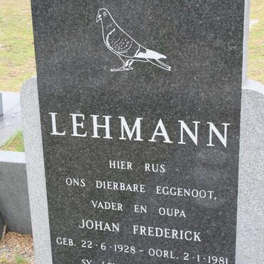 LEHMANN Johan Frederick 1928-1981