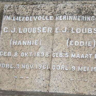 LOUBSER E.J. 1894-1970 &amp; C.J. 1898-1961