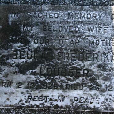 LOUBSER Beula Frederika 1926-1969