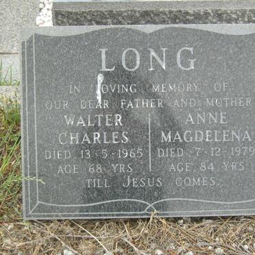 LONG Walter Charles -1965 &amp; Anne Magdelena -1979