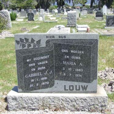 LOUW Gabriel J.J. 1881-1970 &amp; Maria A. 1883-1974