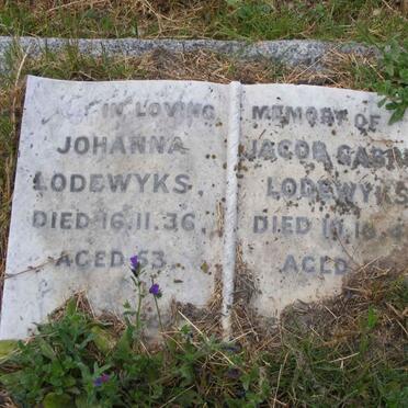 LODEWYKS Jacob Gabriel -1940 &amp; Johanna -1936