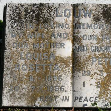 LOUW Peter 1896-1976 &amp; Louisa Rosetta 1896-1966