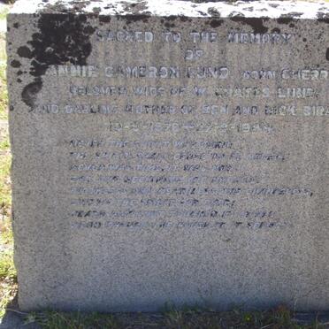 LUND Annie Cameron nee CHERRY 1876-1944