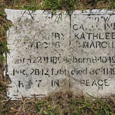 MARCUS ?? nry 1898-1960 & Ca??ine Kathleen 1902-1980