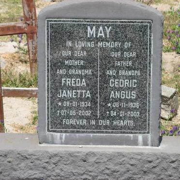 MAY Cedric Angus 1936-2003 & Freda Janetta 1934-2002