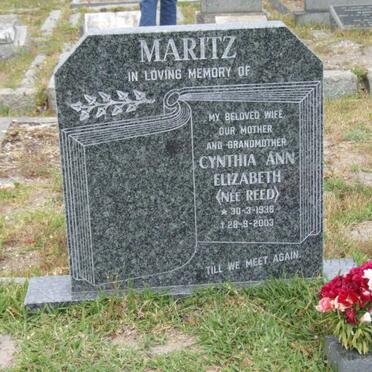 MARITZ Cynthia Ann Elizabeth nee REED 1938-2003
