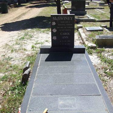 Mc Sweeney Carol Ann born 11 January 1950 died 31 August 2004 . here lies a beautiful person she will forever be in our hearts.