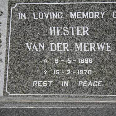 MERWE Hester, van der 1896-1970