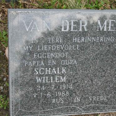 MERWE Schalk WIllem, van der 1914-1988