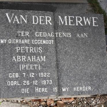 MERWE Petrus Abraham, van der 1922-1973