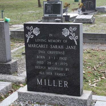 MILLER Margaret Sarah Jane nee GRIFFITHS 1902-1975