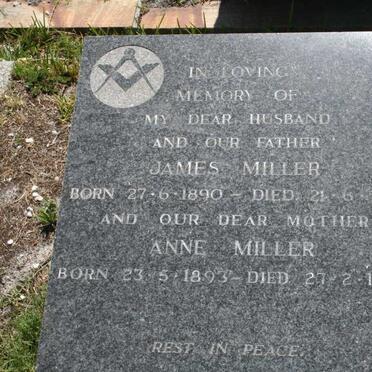 MILLER James 1890-1961 & Anne 1893-1979