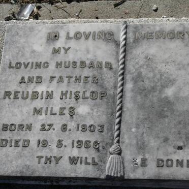 MILES Reuben Hislop 1903-1966