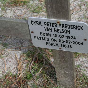 NELSON Cyril Peter Frederick, van  1924-2004