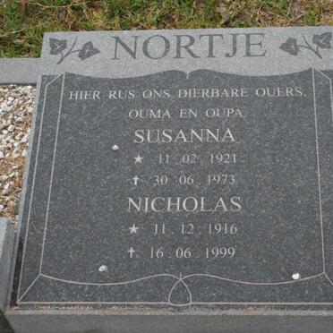 NORTJE Nicholas 1916-1999 &amp; Susanna 1921-1973