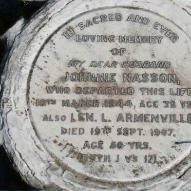 NASSON Johnnie -1944 :: ARMENVILLE Len L. -1967