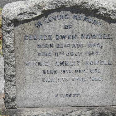 NOWELL George Owen 1880-1957 &amp; Annie Amelia 1879-1966