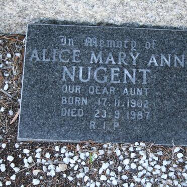 NUGENT Alice Mary Ann 1902-1987
