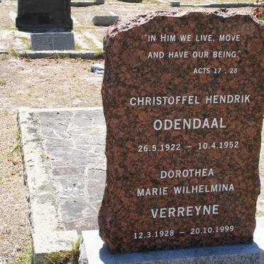 ODENDAAL Christoffel Hendrik 1922-1952 :: VERREYNE Dorothea Marie Wilhelmina 1928-1999
