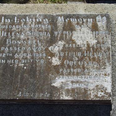 ORCHARD Arthur Henry -1955 :: BOSWELL Helena Sophia -1954