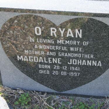 O'RYAN Magdalene Johanna 1941-1997