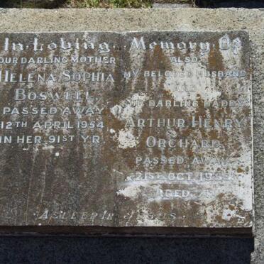 ORCHARD Arthur Henry -1955 :: BOSWELL Helena Sophia -1954