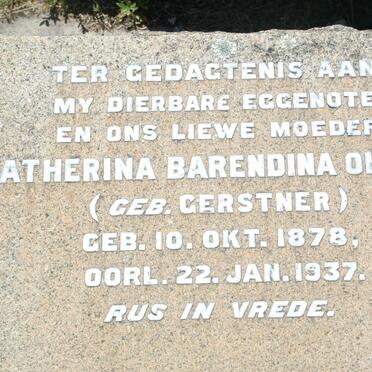 OLIVIER Catherina Barendina nee GERSTNER 1878-1937