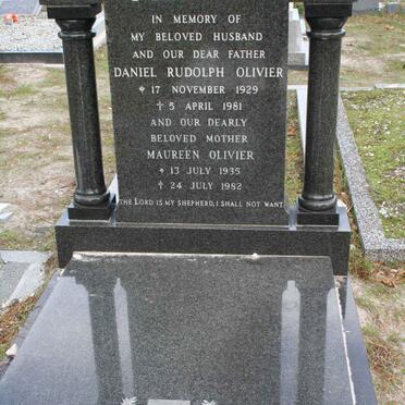 OLIVIER Daniel Rudolph 1929-1981 &amp; Maureen 1935-1982