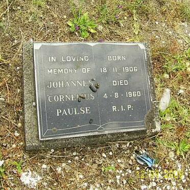 PAULSE Johannes Cornelius 1906-1960