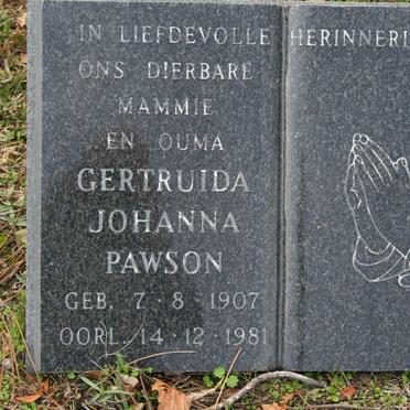 PAWSON Gertruida Johanna 1907-1981