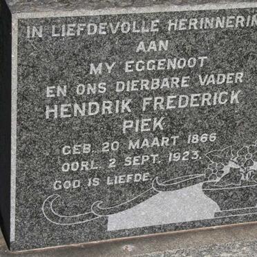 PIEK Hendrik Frederick 1866-1923